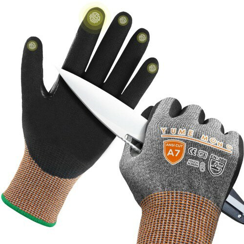 [夢の物] 軍手 耐切創 レベル7 耐切創 手袋 作業用 防刃 防災 A7グレード 防切断 手袋 切れない 丁腈浸透工業用グローブ 高耐久性 高握力 耐油 耐水 L