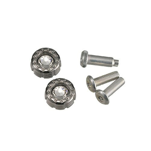 カーメイト 車用 ナンバープレート セキュリティボルトキャップ クリスタル ブラックメッキ LS417