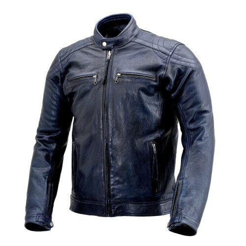 デイトナ(Daytona) バイク 革ジャン レザージャケット 本革(ワックス加工) 春秋 カフェ ライダース DL-006 ネイビー Mサイズ(メンズ) 23...