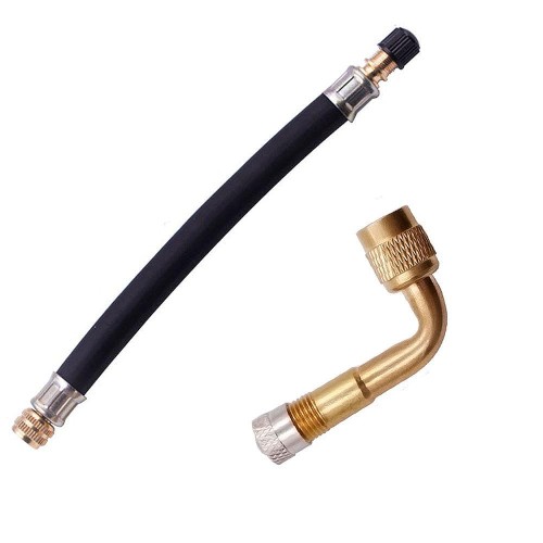 パッケージ内容1個の210mmのタイヤバルブ延長アダプターと1個90度真鍮製延長アダプター。合計2個入り。 高品質素材耐久性のあるゴム製で金属製のバルブエンドを持つ素材で、柔軟かつ曲がることができ、タイヤのバルブステムに簡単にアクセスでき、時間を節約できます。タイヤバルブ延長アダプターは真鍮製であり、金属製のダストキャップが付いており、丈夫で長持ちし、延長部の底部は柔軟な回転で簡単に取り付けることができます。 充気および排気可能タイヤバルブ延長アダプターには内部にバルブコアが組み込まれており、充気および排気が可能です。小さな車輪径で充気が難しい車両や、チェーンリングやローターとの干渉により充気が困難な車両でも問題を解決できます。 使いやすいゴム製アダプター:一端はバルブステムに接続でき、もう一端は元のバルブステムの交換用として使用できます。真鍮製アダプター:アダプターをタイヤバルブにねじ込むことで、ポンプやエアラインに簡単にアクセスでき、元のタイヤバルブのねじの寿命を延ばすことができます。 幅広い用途バルブエクステンダーパイプは、すべての乗用車、小型および大型トラック、オートバイ、レジャー車両、スペアタイヤ、RV、芝刈り機などに使用できます。