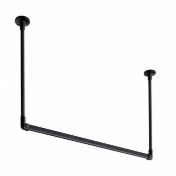 30016995　トーソー(TOSO)　ハンギングバーH1　天井付Cセット　ブラック　1400X150mm