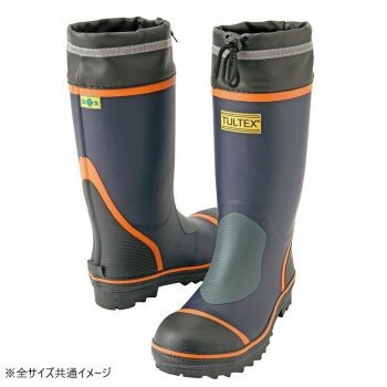 Women'S Shoes - アイトス 4705 安全ゴム長靴(踏み抜き抵抗板入り) ネイビー×オレンジ 25.5cm