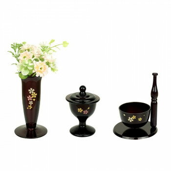Set - 仏具・花4点セット ブラック 340-005