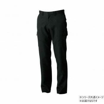 桑和 9668-98 カーゴパンツ(ノータック.脇ゴム) Sサイズ ブラック(4) SOWA