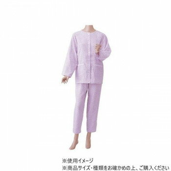 神戸生絲 婦人楽らくガーゼパジャマ(春夏用・長袖)M No.901 パープル 花柄