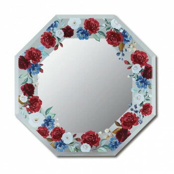ユーパワー FGデザイン 八角ミラー Sサイズ 「ヴィンテージローズ」 FM-02804