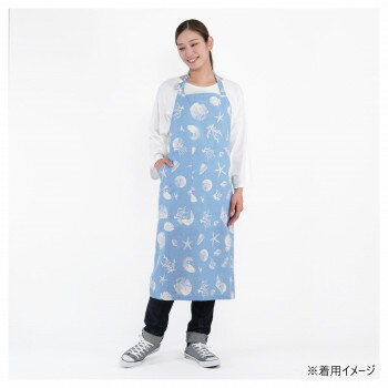 フレンズヒル　ロングエプロン　シェルフィッシュ　ブルーUS-122-23