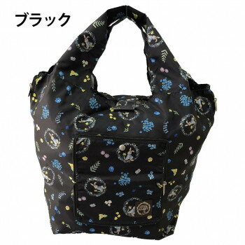 優美社　0619-00　 （ピーターラビット(TM)） 　くり手型　　コンパクト収納レジカゴバッグ ブラック