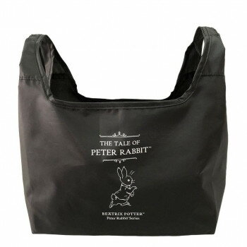 優美社　0612-03　 （ピーターラビット） 　くり手型　お弁当サイズ対応　コンパクト収納エコバッグ　 ブラック