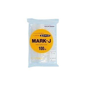 セイニチ チャック付ポリエチレン袋 ユニパック マーク0.04タイプ MARK-J 100枚 セイニチ チャック付ポリエチレン袋 ユニパック マーク0.04タイプ MARK-J 100枚