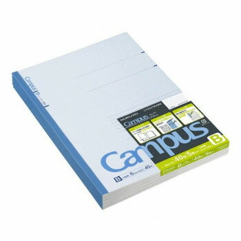 コクヨ キャンパスノート B罫(中横罫) セミB5 罫幅6mm 40枚 5冊パック ノ-4BNX5