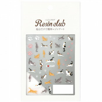 貼るだけで簡単レジンアート!人気の猫シルエットから新しくトラとミケが仲間入りです。■シールの特徴・レジンの中に入れたり、外側にはったりすることが出来ます。外側にはる場合はコーティングをしてください。・レジンに埋め込むと透明感あるデザインが出来上がります。・国産品・このシールは極薄の素材を使用しています。・粘着力が強いためシールがはがれにくい素材になっています。ピンセットをご利用してください。サイズ個装サイズ：9×15×1cm重量個装重量：7g素材・材質ポリエチレンフィルム生産国日本fk094igrjs