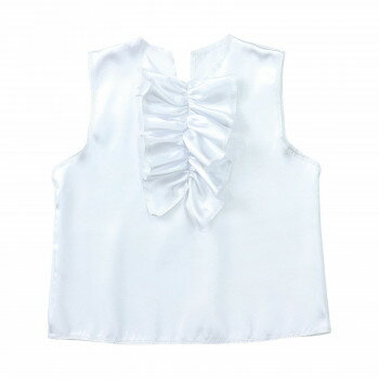 アーテック ソフトサテン シャツ 前フリル J 白 18693