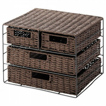ペーパーバスケット 収納ボックス ダークブラウン CH-407DBR(3.0)