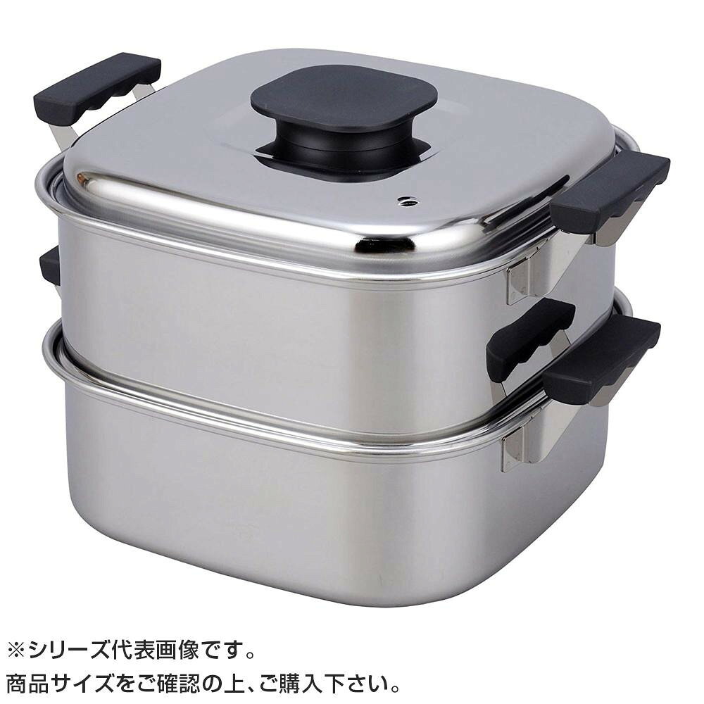 PE 18-0角蒸器 2段 24cm 045031