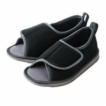 竹虎 転倒予防シューズ つま先なし 3L　ブラック・091296