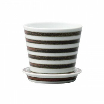 13683 波佐見焼 es table pot(esテーブルポット) ボーダーBR