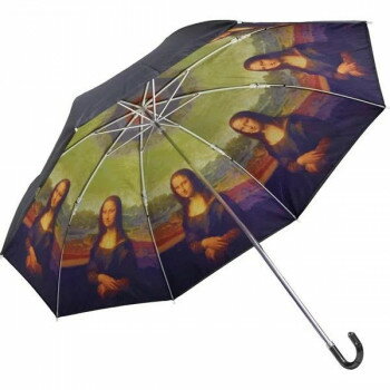 ユーパワー 名画折りたたみ傘 晴雨兼用 レオナルド ダヴィンチ 「モナリザ」 AU-02522