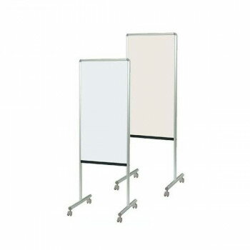 馬印　UD案内板　ホーローホワイトボード/掲示板(912アイボリー)　キャスター付き　W465×D460×H1392　Y8HK450C