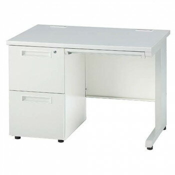 井上金庫販売 オフィス用テーブル W1000 2段左袖 W/ホワイト GSD-W107-2L WH