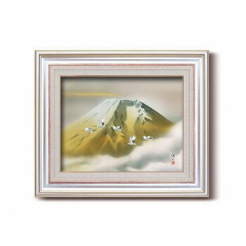 伊藤渓山 日本画額 F6AS 13326・金富士