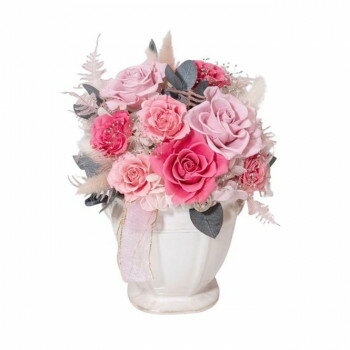 華やかなローズに躍動感と優しさをプラスさまざまな素材が華やかなローズに躍動感と優しさをプラスします。サイズ品寸:W17.5×H22×D15cm、内箱:W18×H23.5×D18cm個装サイズ：15.0×17.5×22.0cm重量460g個装...