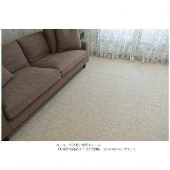 Mats - Axia　アクシア　ループパイルカーペット　防ダニ・抗菌・床暖対応 Ivory　アイボリー 江戸間3帖　176×261