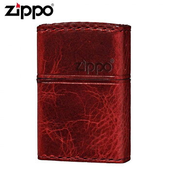 ZIPPO(ジッポー) オイルライター RD-5革巻き 横ロゴ ダメージレッド