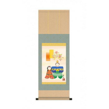 伊藤 香旬 桃の節句(雛祭り)掛軸 人形雛・F6-194