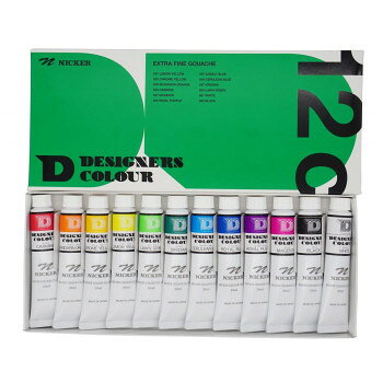 ニッカー絵具　デザイナースカラー　12色セットN　DC20ML12N