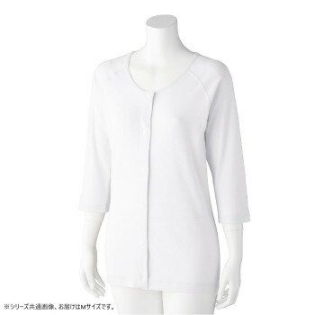 ケアファッション 7分袖ホックシャツ(2枚組)(婦人) ホワイト M 8986811