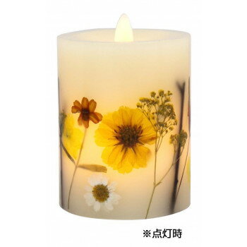 光に透ける押し花が美しい!本物の炎のように揺らめくLEDキャンドル。贈り物にも最適です!サイズφ8.5×H10.5cm個装サイズ：9×9×11cm重量個装重量：150g素材・材質キャンドル・プラスチック仕様電池:単4電池3本(別売)連続点灯...