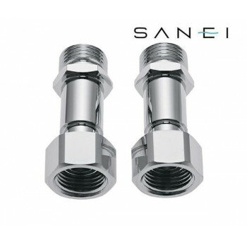 ナット回転式。止水栓に配管が届かない場合の継ぎ足し用です。呼び13(G1/2)オネジ・呼び13(G1/2)メネジに対応サイズ個装サイズ：7×12.5×3cm重量個装重量：300g素材・材質黄銅付属品パッキン2個(ノンアスベスト)生産国日本f...