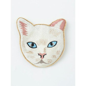 Other - 東京かんかん キャット刺繍ポーチ ホワイト M42-1914WH