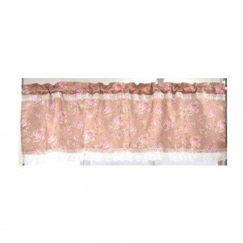 ローズ柄カフェカーテン45cm ベージュ　QSI-2209BE/45