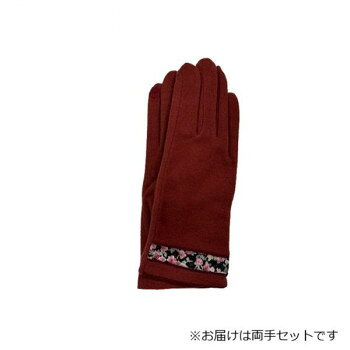 婦人用手袋 アクリル小花柄プリント スマホ対応 ワイン 1 002355221