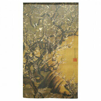 のれん 伊藤若冲 梅花小禽図1 約85cm×約150cm (91235)
