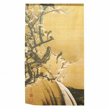 のれん 伊藤若冲 梅花小禽図2 約85cm×約150cm (91260)