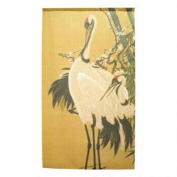 のれん 伊藤若冲 竹梅双鶴図 約85cm×約150cm (91271)