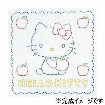 Embroidery - オリムパス 刺し子キット　花ふきん　ハローキティとりんご 205