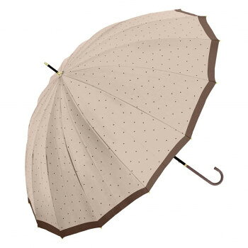 Umbrella - 中谷 傘 16本骨ドットバイカラー ラテ Natural Basic 16本骨 735-034