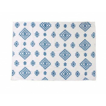 コットン ピクニックシート ネイティブ ブルー