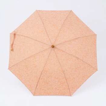 志成販売 葉模様のジャカード生地で作った折り畳み日傘 オレンジ F161320OR