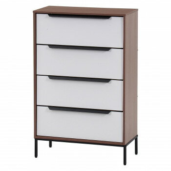 不二貿易 KDファブリックチェスト クレオ 4段 WH×BR 29031