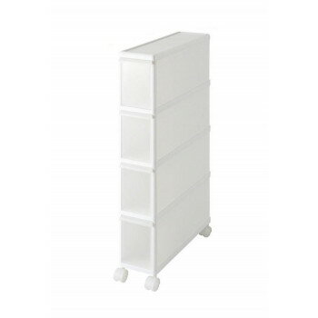 Slim Kitchen Racks - 吉川国工業所　収納用品　スリムストレージ　ファイントールストッカー　キャスター付き　ホワイト　FTS-4