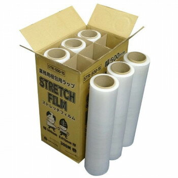 業務用梱包用ラップ　STRETCH FILM　 STR-500-18 透明 6本