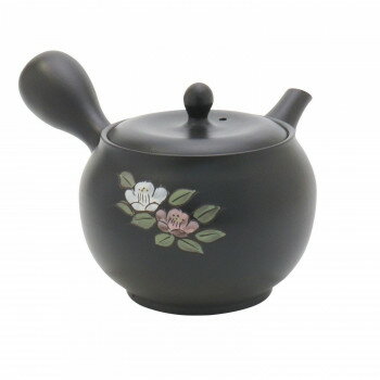 春秋黒泥袋型色椿急須 350cc Y-220