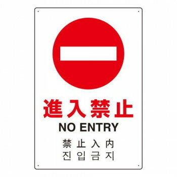 ユニット 4カ国語標識　平板タイプ進入禁止 802-907