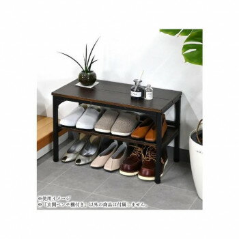 フクダクラフト 玄関ベンチ棚付き ダークブラウン CG-M6030T DBW