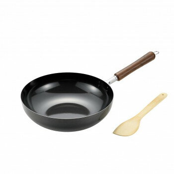 Woks - 燕熟の技 木柄いため鍋28cm 竹へら付き EJTP-500